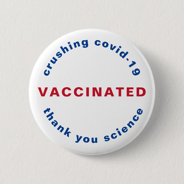 Helt vaccinerad covid-19-knapp knapp (Framsida)