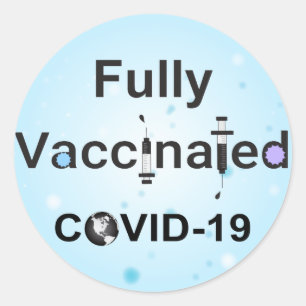 Helt vaccinerad COVID-19 Runt Klistermärke
