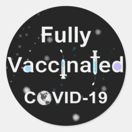 Helt vaccinerad COVID-19 Runt Klistermärke