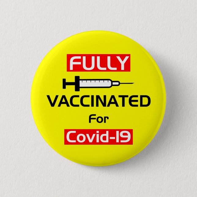 Helt vaccinerad för Covid 19 Gulter Knapp (Framsida)