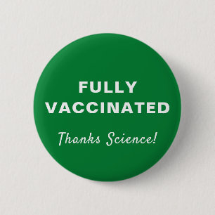 Helt vaccinerad Grönt för tack och vetenskap Knapp