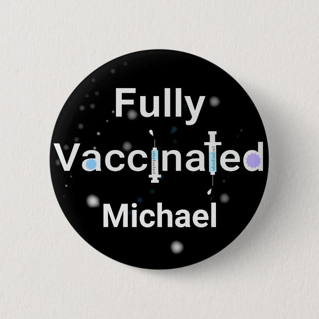 Helt vaccinerad knapp (Framsida)