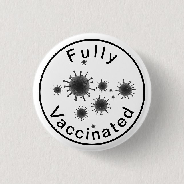 Helt vaccinerad mot Covid 19-knapp Knapp (Framsida)
