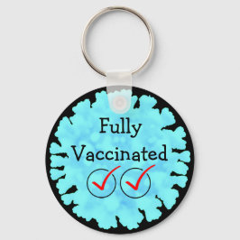 Helt vaccinerad mot Covid 19-knapp Nyckelring