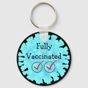 Helt vaccinerad mot Covid 19-knapp Nyckelring