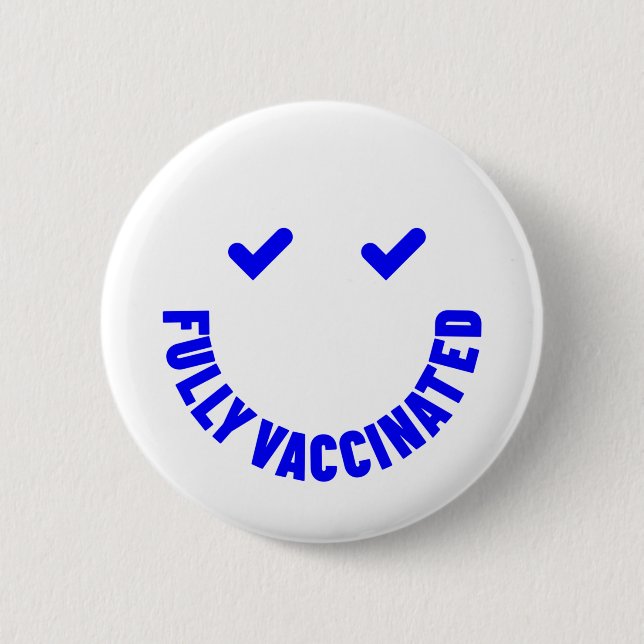 Helt vaccinerad Smiley Knapp (Framsida)