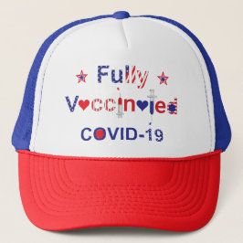 Helt vaccinerat COVID-19 i Stars och stripes Keps