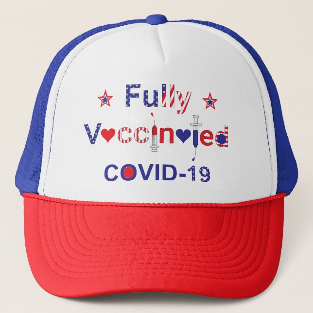Helt vaccinerat COVID-19 i Stars och stripes Keps (Framsida)