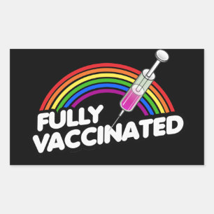 Helt vaccinerat Pride T-Shirt Rektangulärt Klistermärke
