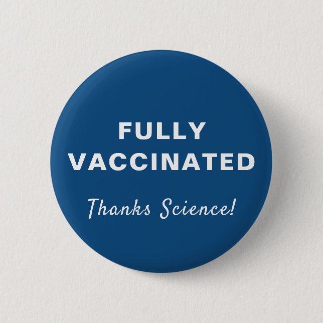Helt vaccinerat tack Science Blue Knapp (Framsida)