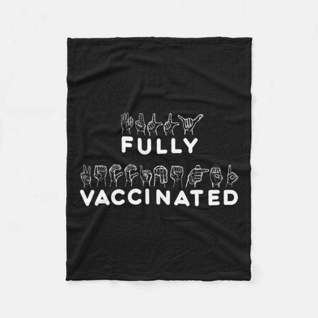 Helt vaccinerat teckenspråk fleecefilt (Framsidan)
