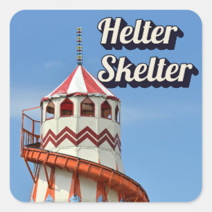 Helter Skelter Fyrkantigt Klistermärke