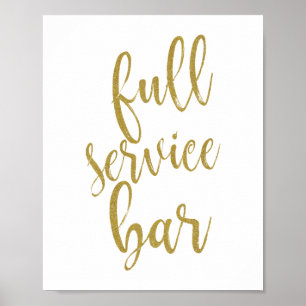 Heltidsbar Glitter 8x10 Bröllopsskylt Poster