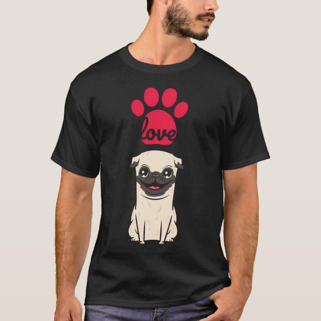 Heltidsgamla pugmamma retro solnedgång t shirt (Framsida)