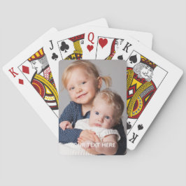 Helvertikalt fotoskript Anpassad text Poker Kort Casinokort