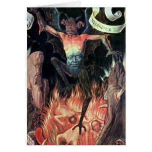 Helvete högerpanel från Triptych av jordiskt Hälsningskort