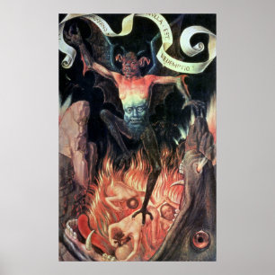 Helvete högerpanel från Triptych av jordiskt Poster