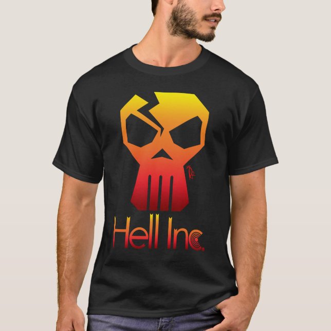 Helvete Inc. Skully logotyp Tee Shirt (Framsida)