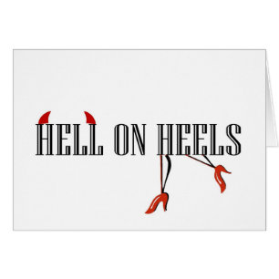 Helvete på häl (ben/Horns) Hälsningskort