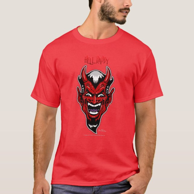 Helvetepappa - röd manar t-shirt (Framsida)