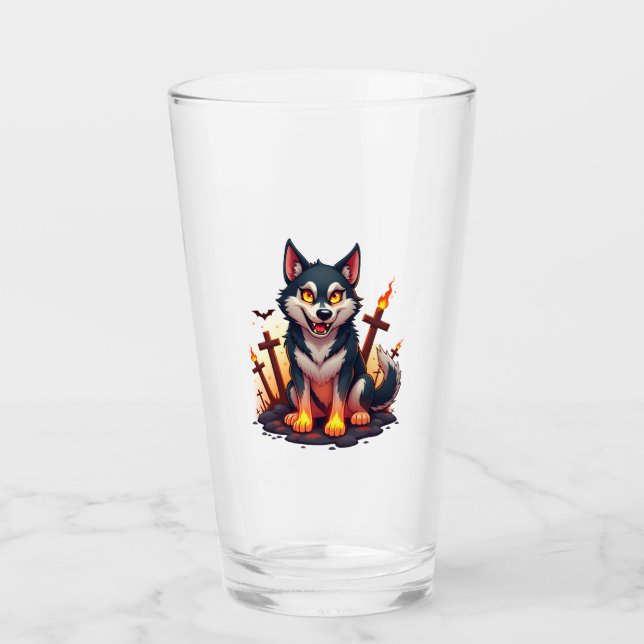 Helveteshund Husky Hund Glaskopp (Framsida)