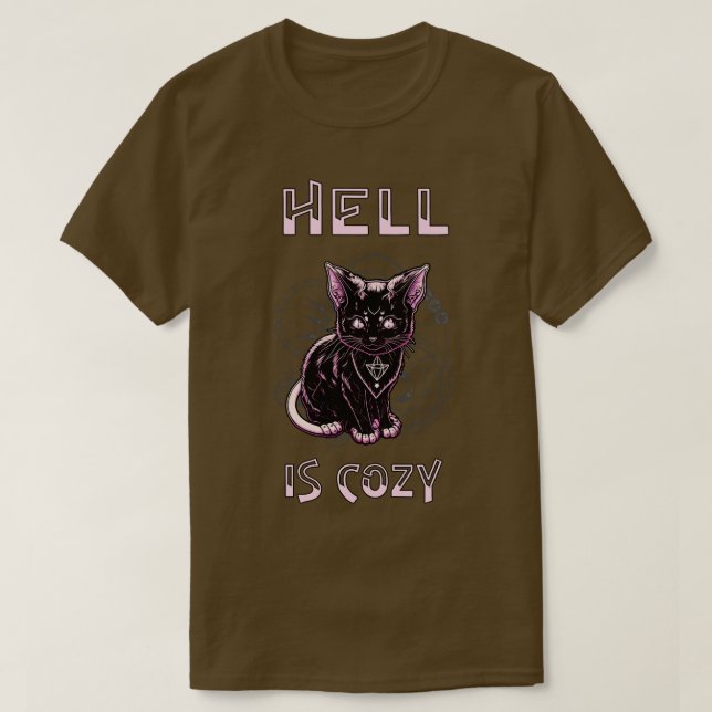 Helvetet är Mysigt Kitten Satan Goth Baphomet T Shirt (Design framsida)
