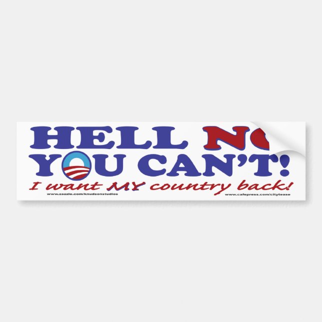 Helvetet-Nej-med-Obama-Logotyp Bildekal (Framsidan)