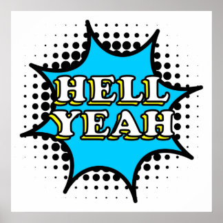 Helvetet tecknad formaterad text poster