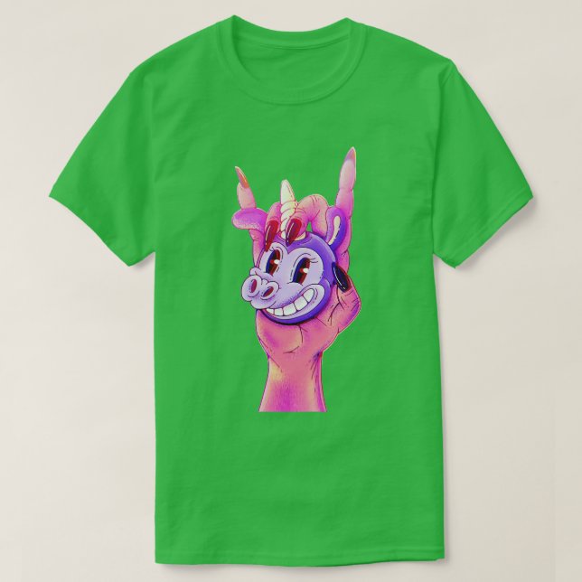 helvetet Unicorn Hand T Shirt (Design framsida)