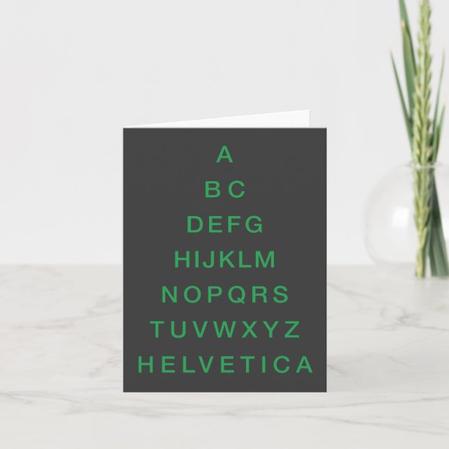 Helvetica Alphabet Julgran Helgkort (Framsida)
