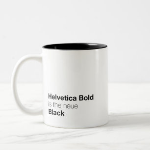 Helvetica djärvt är neuesvarten Två-Tonad mugg