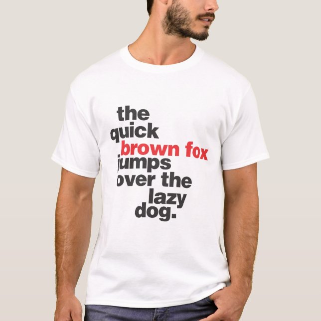 helvetica-quickbrownfox t-shirt (Framsida)