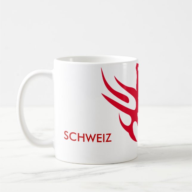 helvetica-rot, 1291, SCHWEIZ Kaffemugg (Vänster)