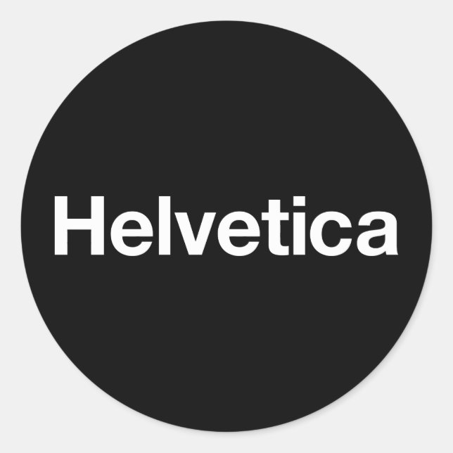 Helvetica Runt Klistermärke (Framsida)