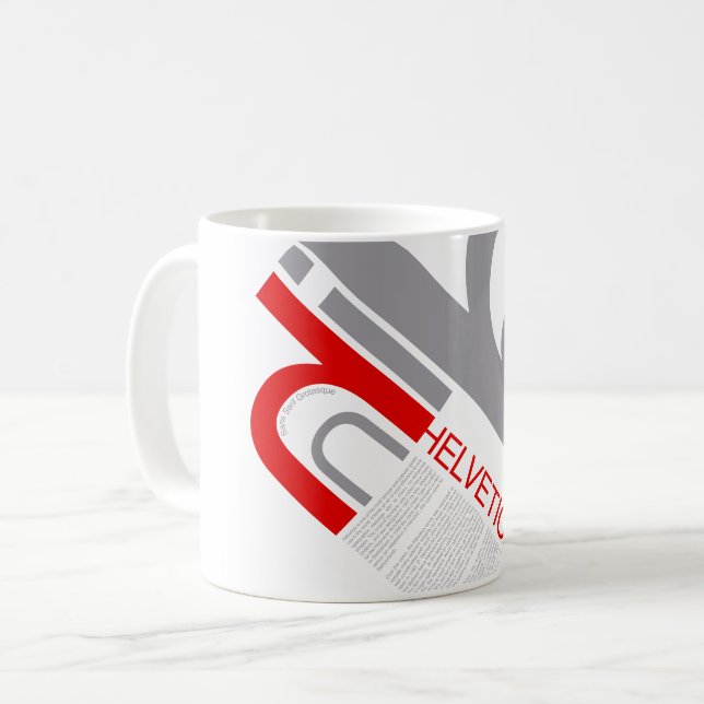 Helvetica Typography | Design Kaffemugg (Framsida vänster)