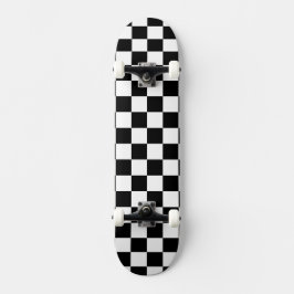 Helvit med svart fyrkantig stil mini skateboard bräda 18,5 cm