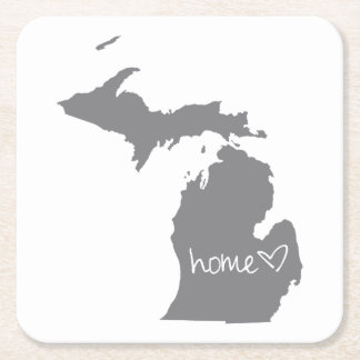 Hem- <3 Michigan Underlägg Papper Kvadrat