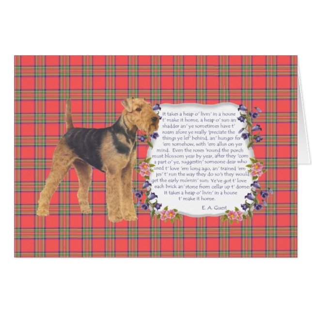 Hem Airedale - Wales - Lakeland Hälsningskort (Framsidan Horizontal)