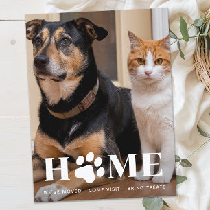 Hem Anpassad husdjursfoto Vi har flyttat Hund flyt Meddelande Vykort