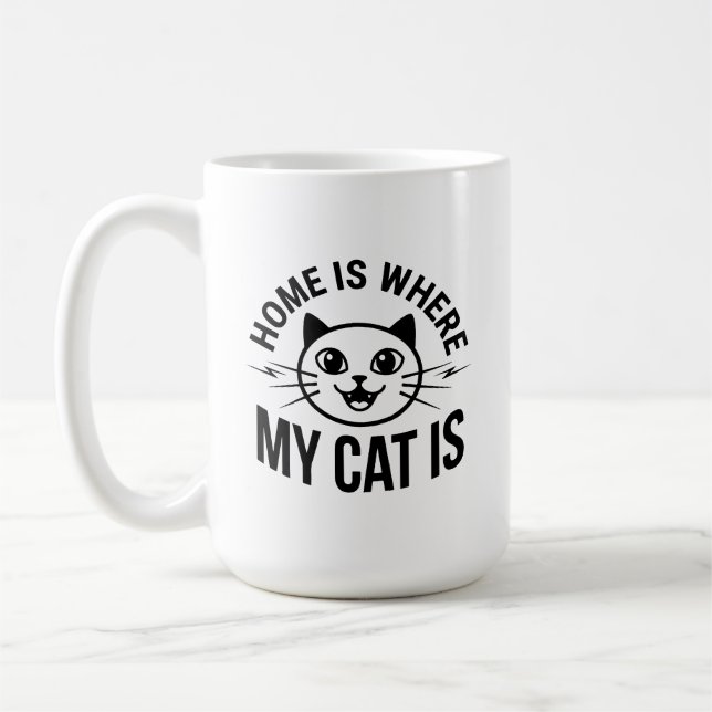 Hem är där anpassad typsnittsdesign är personlig m kaffemugg (Vänster)