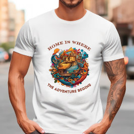 Hem är där Äventyr börjar Manar, halvskjorta T Shirt
