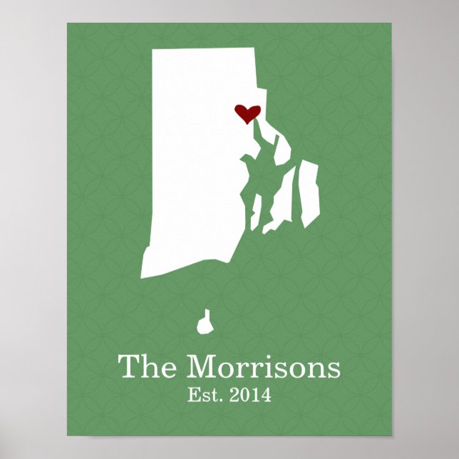 Hem är där ditt hjärta är - Rhode island Poster (Framsidan)