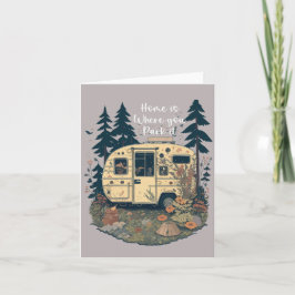Hem är där du parkerar Vintagen i Camper Trailer Kort