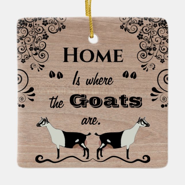 Hem är där geten finns - Alperna-mjölkgeten Julgransprydnad Keramik (Framsida)