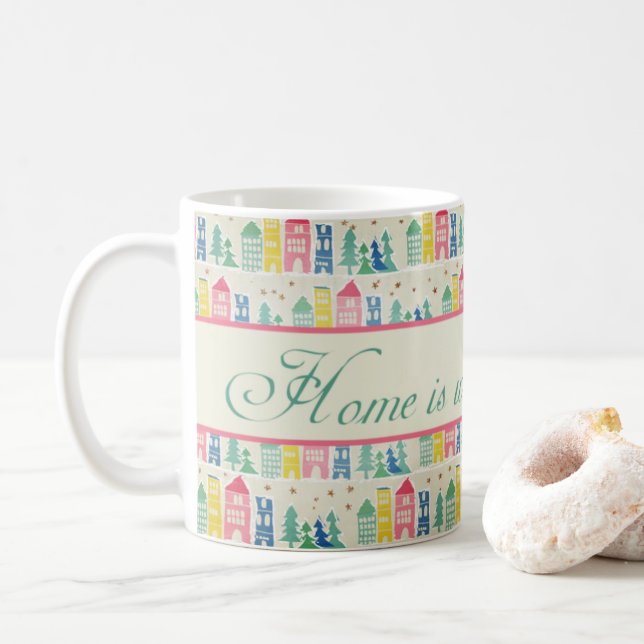 Hem är där hjärtat är ett hus av serietyp Träd Kaffemugg (Med munk)