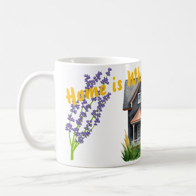 Hem är där hjärtat är kaffemugg (Vänster)