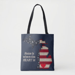 Hem är där hjärtat finns Americana Michigan Tygkasse