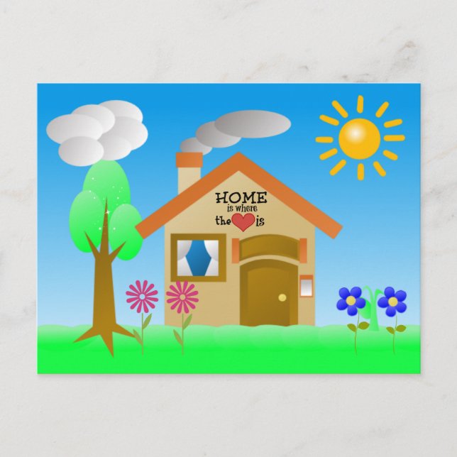 Hem är där hjärtat finns vykort (Framsida)