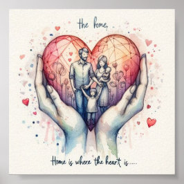 Hem är där hjärtat skrivs ut poster