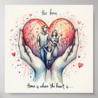 Hem är där hjärtat skrivs ut poster